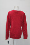 Karen Scott Embroidered Snowflake Pullover Red M