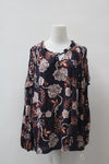 Style & Co. Women's Printed Cold-Shoulder Peasant Floral Grape XL