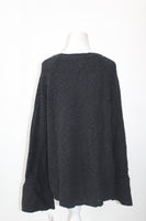 Style & Co. Women's Cotton Bell-Sleeve Sweater (Deep Black, 2XL)