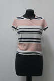 Sage Short Sleeve Women's Top Salmon Navy Stripe Large