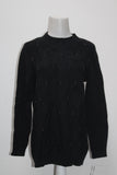 Karen Scott Beaded Faux Mockneck Sweater Black S