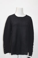 Alfani Petite Ribbed Swing Sweater Deep Black Petite Medium