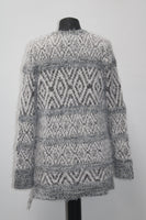 Style Co Petite Fair Isle Eyelash Sweater Grey Combo PXL