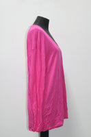 Maison Jules Dropped Shoulder V-Neck Jersey Top (Fuchsia, LARGE)