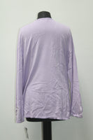 JM Collection Womens Embellished V-Neck Sweatshirt Lilac L