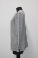 Karen Scott 3/4 Sleeve Grommet Solid Pullover Gray LARGE