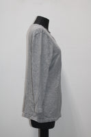 Karen Scott 3/4 Sleeve Grommet Solid Pullover Gray LARGE