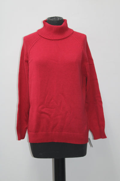 Karen Scott Petite Patterned Turtleneck Sweater New Red PL