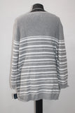 Karen Scott 3/4 Sleeve Side Lace Stripe Top Gray XL