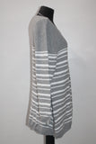 Karen Scott 3/4 Sleeve Side Lace Stripe Top Gray XL