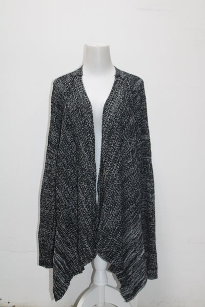 Style & Co. Women's  Marled Draped Front Cardigan Deep Blackwhite XXL