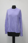 Karen Scott Luxsoft Longsleeve Zipback Mockneck Top Purple LARGE