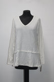 Style & Co. Women's V-Neck Thermal Top (White Heather, L)