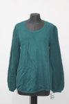 Style & Co. Women's Sweater Texture Sleeve Pullover Green LARGE