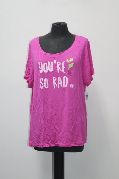 Hue Salad Days Scoop-Neck Pajama Tee Rose Violet XL