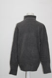 JM Collection Petite Button-Cuff Turtleneck Charcoal Heather PXL