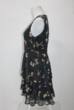 Maison Jules Womens New Black Printed Sheer Fit + Flare Dress 2