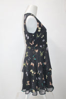 Maison Jules Womens New Black Printed Sheer Fit + Flare Dress 2