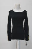 INC International Concepts Petite Ribbed Sweater in Black