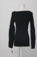 INC International Concepts Petite Ribbed Sweater in Black