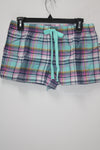 Jenni Cotton Flannel Pajama Shorts Navy Plaid S