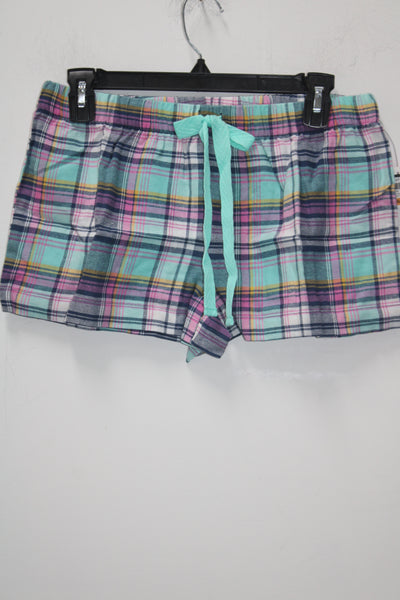 Jenni Cotton Flannel Pajama Shorts Navy Plaid S