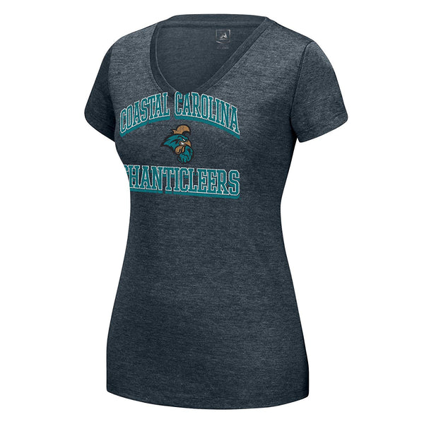 J America Coastal Carolina Chanticleer Women Arch Heathered Grand Slam Tee, X-Large