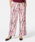 JM Collection Printed Pants Purple Large