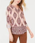 Style & Co. Printed Utility Top (Natural Blush XXL)