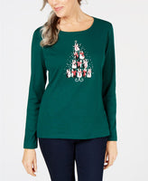 KAREN SCOTT LONG SLEEVE PENGUIN TREE TOP SPRUCE NIGHT PM