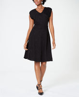 NY COLLECTION Extended Sleeve Les Wrap Dress BLACK PET/MED