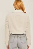 Women's Cropped Corduroy Sherpa Lined Jacket