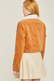 Women's Cropped Corduroy Sherpa Lined Jacket