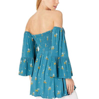 Free People Lana Off The Shoulder Tunic Ocean Blue, Medium