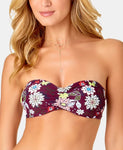 Anne Cole In Full Bloom Printed Bandeau Bikini Top Medium