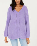 Style & Co. Women's Cozy Chenille V-Neck Sweater (Lilac Kiss, 2XL)