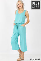 Zenana Women Plus Sleeveless Jumpsuit with Pockets 1X-3X