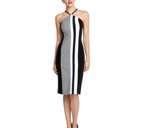 Rachel Roy Hailey Party Striped Cocktail Dress Black 4