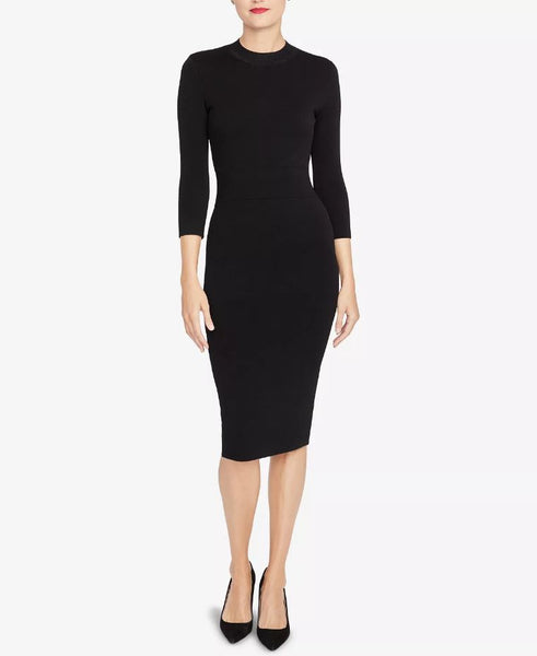 Rachel Roy Back-Cutout Sweater Dress, Black, L