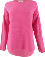 Style & Co. Women's Sweater Boatneck Rib Pullover Pink 2XL