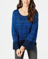 Style & Co. Women's Sweater Boxy Eyelash Pullover Navy S