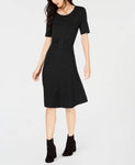 Maison Jules Belted Midi Dress Deep Black S