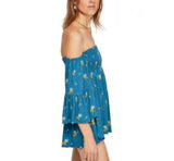 Free People Lana Off The Shoulder Tunic Ocean Blue, Medium