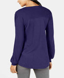 Style & Co. Women's  Sweater Pleat Sleeve Tunic Purple XL