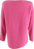 Style & Co. Women's Sweater Boatneck Rib Pullover Pink 2XL