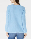 Style & Co. Women's Sweater Vneck Cozy Pullover Blue XL