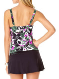 Anne Cole Bolo Babe Printed Twist-Front Tankini Top Multi 36B/34C