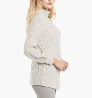 Nic+Zoe Women Majestic Turtleneck Sweater, Winter Cream, M