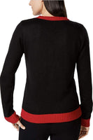 Karen Scott Holiday Tic-Tac-Toe Sweater, Black, PM