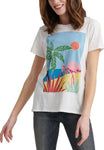 Lucky Brand Women's Tropical Crew Tee, Marshmallow, M